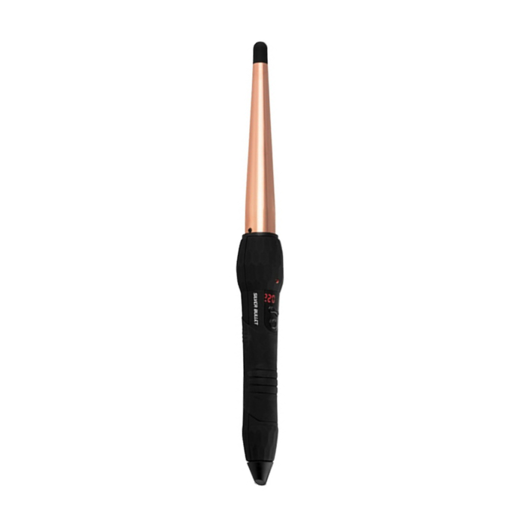 Silver Bullet Conical Curling Iron Rose Gold Titanium Shampoo Plus 9561